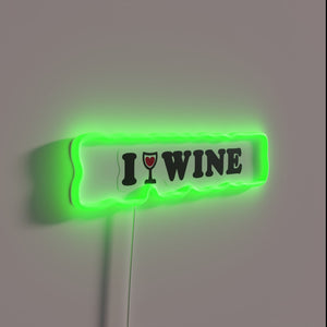 Vibrant RGB 'I Heart Wine' Neon Bar Wall Sign Decoration