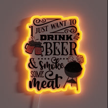 Charger l&#39;image dans la galerie, Glowing Neon Sign for Beer Lovers and Meat Enthusiasts Alike