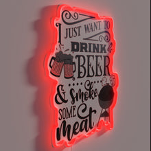 Charger l&#39;image dans la galerie, Barbecue and Beer Lover&#39;s Neon Sign: A Meathead&#39;s Dream