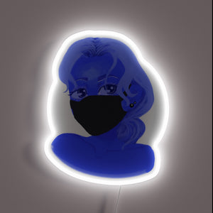 Vibrant Blue Light Neon Sign with Adjustable Color Settings and Filter