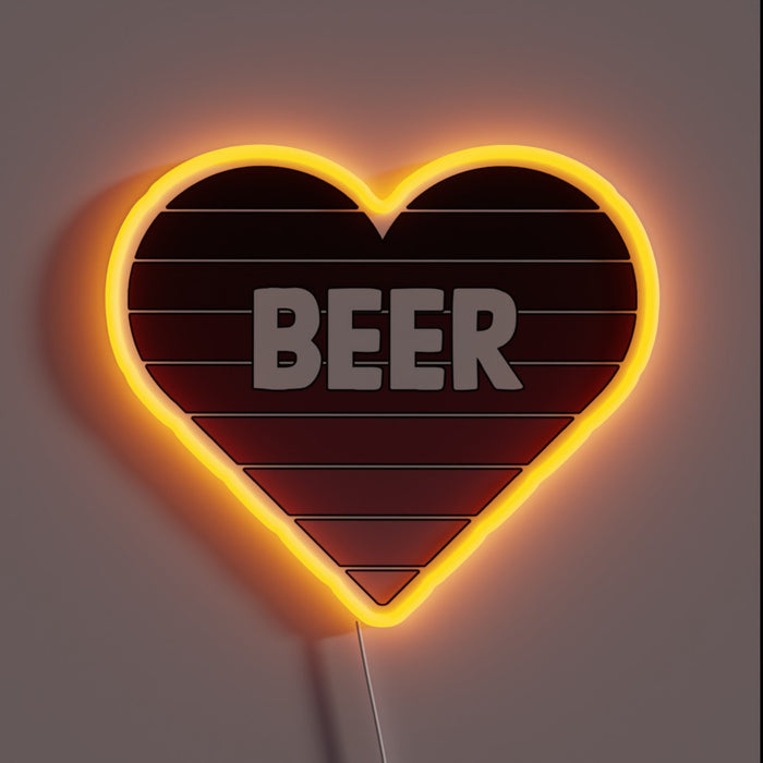 Illuminated Neon Sign Displaying Loving Devotion to Craft Beer Culture