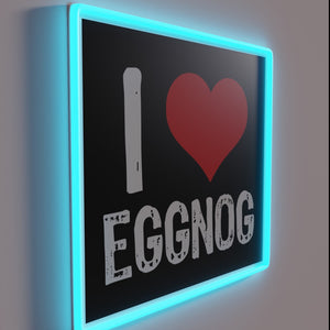 Eggnog enthusiast's dream decoration with vibrant colorful neon lighting accents