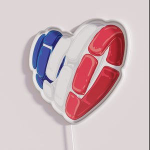 French Love Heart Symbol Wall Decor with RGB Neon Lighting