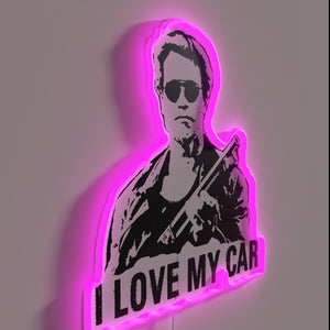 I love my car" nostalgic kindergarten police officer themed sign.