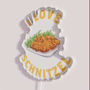 German-inspired RGB neon lighting decoration with love for Schnitzel sign