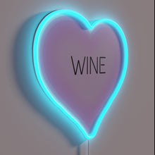 Charger l&#39;image dans la galerie, RGB Neon Wine Sign: &quot;I Love The Heart Of Wine