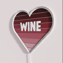 Charger l&#39;image dans la galerie, RGB neon wine heart decorative wall art sign gift idea.