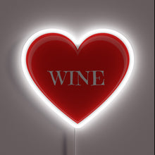 Charger l&#39;image dans la galerie, Love of Wine Illuminated in Red Heartful Neon Sign Design