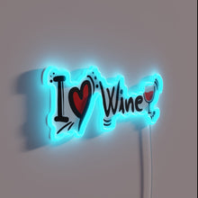 Charger l&#39;image dans la galerie, Vibrant &#39;I Love Wine&#39; RGB Neon Sign for Home Decor