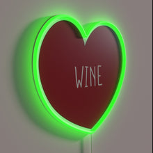 Charger l&#39;image dans la galerie, Neon Wall Sign: &#39;I Love Wine&#39; Vibrant LED Lit Decoration