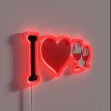Charger l&#39;image dans la galerie, Wine lover&#39;s delight in vibrant, colorful glowing neon LED lettering.