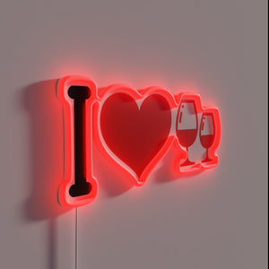 Wine lover's delight in vibrant, colorful glowing neon LED lettering.