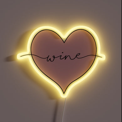 Illuminated neon bar decoration for oenophiles with a bold glow