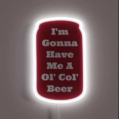 Ol' College Beer Sign with Coach Sam Pittman's signature glow.
