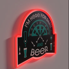 Charger l&#39;image dans la galerie, Neon dartboard decor for beer-loving gamers and party enthusiasts.