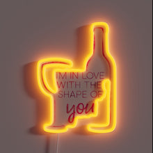 Charger l&#39;image dans la galerie, RGB neon wine glass shape decoration for modern home decor.
