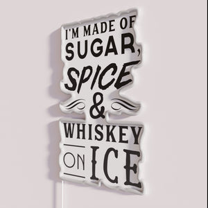 Colorful LED Wall Sign for Fans of Whiskey and Rock Music