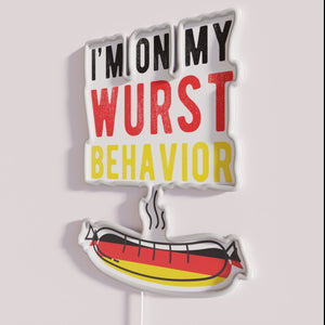 German themed bratwurst festival inspired colorful RGB neon wall decor