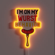 Charger l&#39;image dans la galerie, Fun novelty sign featuring colorful RGB lighting and saucy pun.