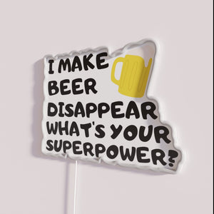 Bright Neon Sign: Humorous Quote About Drinking and Personal Strength