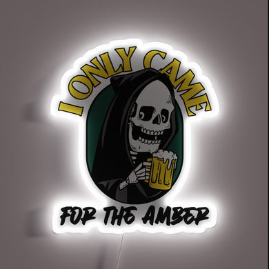 Amber Grim Reaper Black RGB Neon Sign with Edgy Gothic Darkness