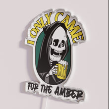 Charger l&#39;image dans la galerie, Darkly Chic Neon Death Sign with Amber Grim Reaper Design