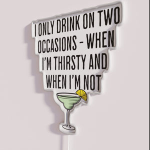 RGB Neon Sign Humorous Drinking Motto with Quirky Literary Twist