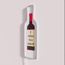 Charger l&#39;image dans la galerie, Eye-catching neon bar decor featuring &#39;I Wine Too Much&#39; script