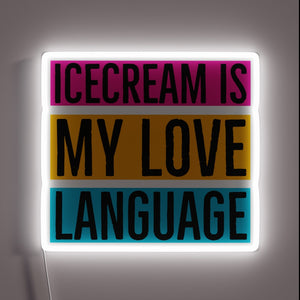 Sweet treat enthusiast's colorful confession in bold neon letters