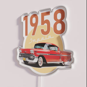 Retro Neon Decorative Sign for Classic 1958 Chevy Impala Enthusiasts Only