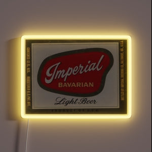 Neon LED light with vibrant Imperial Bavarian beer logo design.
