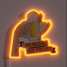 Charger l&#39;image dans la galerie, Neon Sign Featuring Hops and Malt Inspired Oktoberfest Beer Emblem