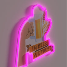 Charger l&#39;image dans la galerie, Vibrant RGB Neon Sign Featuring Hops and Malt Icons