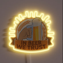 Charger l&#39;image dans la galerie, Neon sign advertising authentic German-style beer with vibrant color scheme.