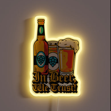 Neon Sign with Beer-Themed Design Featuring RGB Colorful Lighting Effect