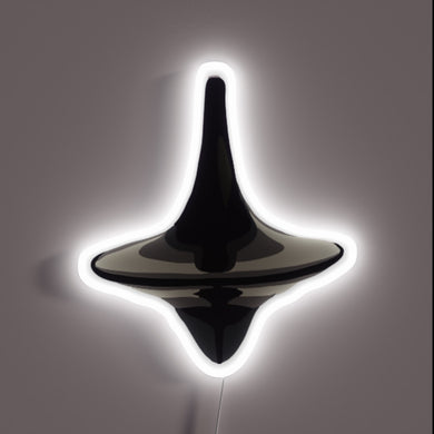 Inception totem neon sign glowing in white outline.