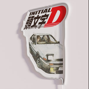 Initial D-inspired Takumi Fujiwara drift racing sketch design RGB neon lighting