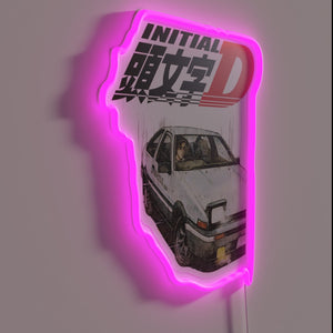 Neon Drift King Takumi Fujiwara Initial D Inspired Artwork Wall Decoration