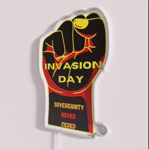 Indigenous Rights and Sovereignty Statement with Vibrant RGB Neon Signage