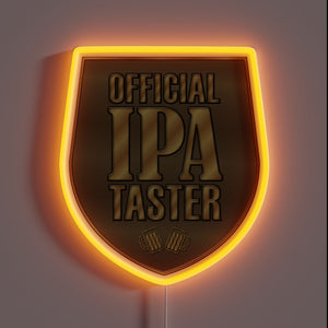 Vibrant Neon Sign Illuminates IPA Lovers with Colorful Digital Display