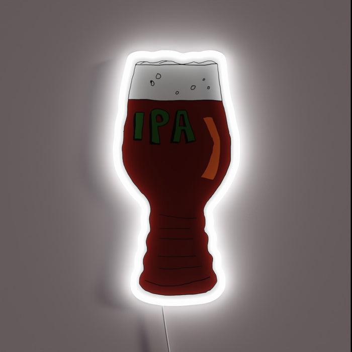 Vibrant RGB LED sign featuring an IPA craft beer logo