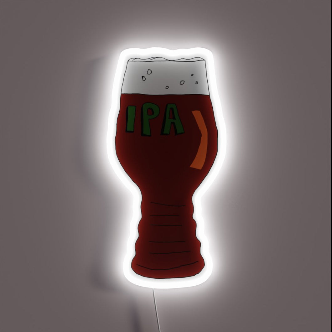 Vibrant RGB LED sign featuring an IPA craft beer logo
