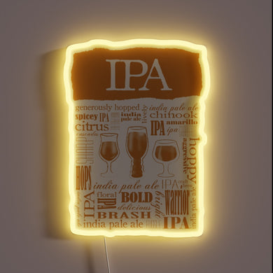 RGB Neon Sign: IPA India Pale Ale Typography for Enthusiasts