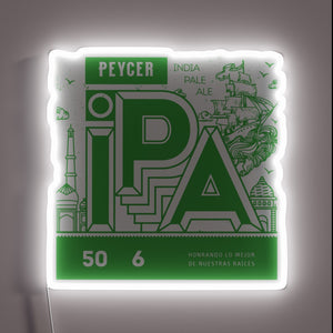 Vibrant LED Neon Sign in RGB Color Changing Ipa Design