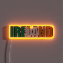 Charger l&#39;image dans la galerie, Ireland map outline illuminated in vibrant electric blue and green