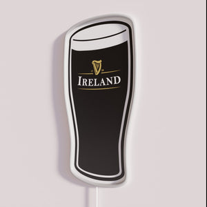 Ireland Slainte Gaelic Toast Drinking Sign with Vibrant Colorful Neon