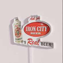 Charger l&#39;image dans la galerie, Eye-catching Neon Iron City Beer Sign with Colorful RGB Lighting