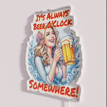Charger l&#39;image dans la galerie, Vibrant Beer O&#39;Clock Neon Sign with Colorful RGB LED Lighting Display