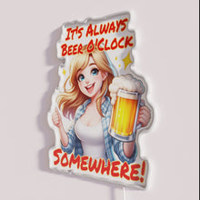 Charger l&#39;image dans la galerie, Colorful &#39;It&#39;s Always Beer O&#39;Clock Somewhere&#39; Neon Sign with RGB Lighting