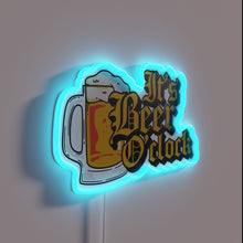 Charger l&#39;image dans la galerie, Neon Beer Sign with Programmable RGB Lighting and Clock Functionality